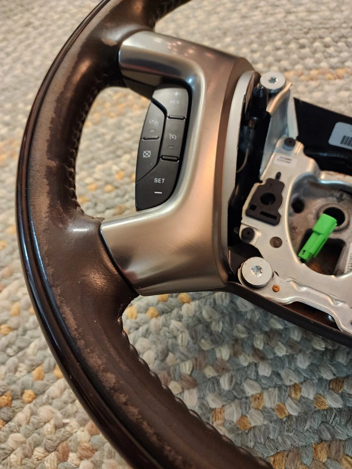 07-14 Escalade Denali Cacao Cuero Térmico Volante Woodgrain 15854535 OEM Foto 3 de 4