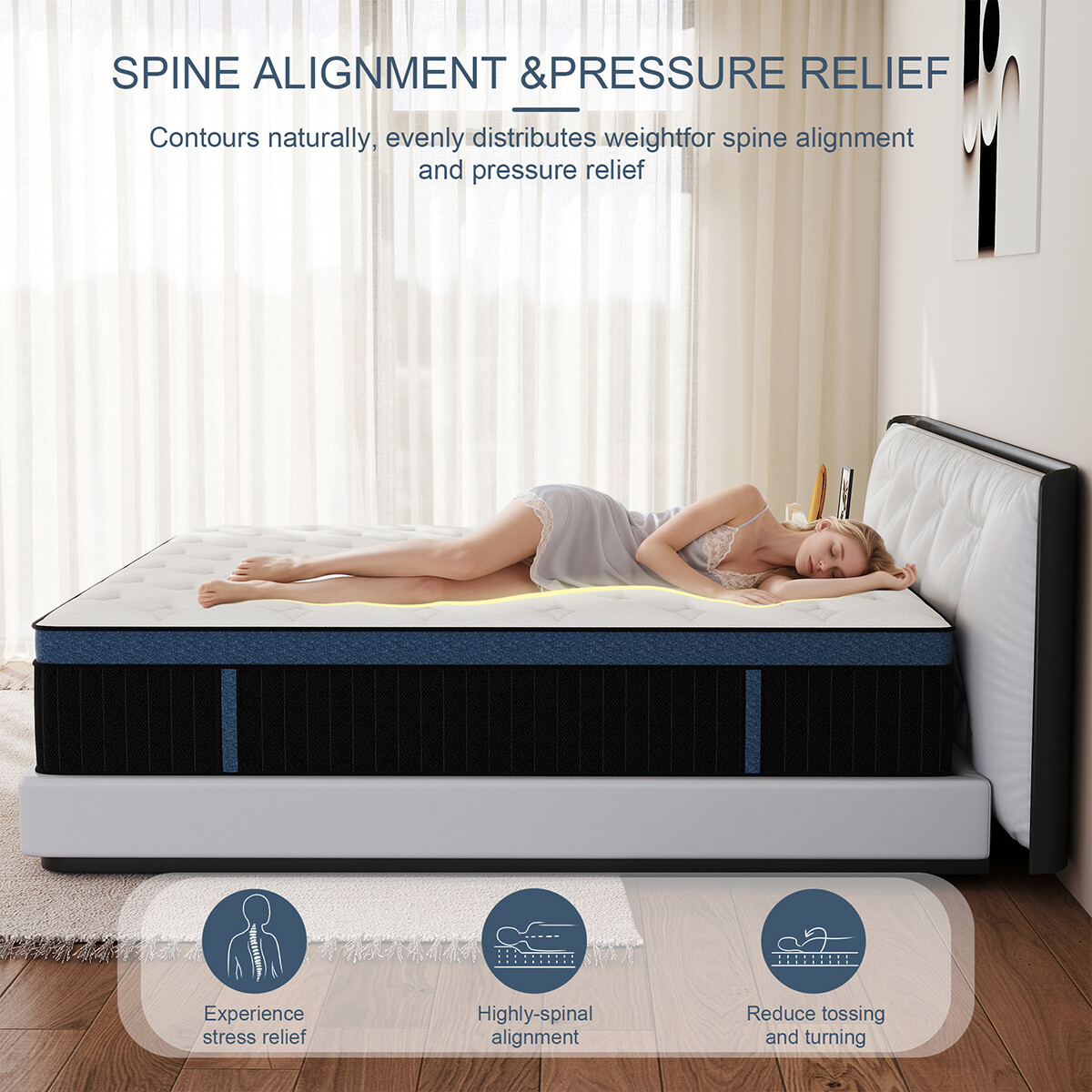 12" 14" Gel Memory Foam Pocket Spring Hybrid Mattress Twin Full Queen King Size