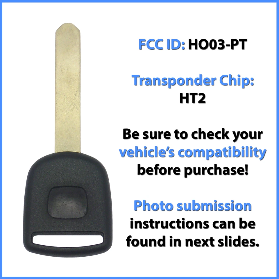 -Llave cortada por foto- Servicio para Honda Philips 46 Transpondedor Chip Llave Repuesto Foto 2 de 4