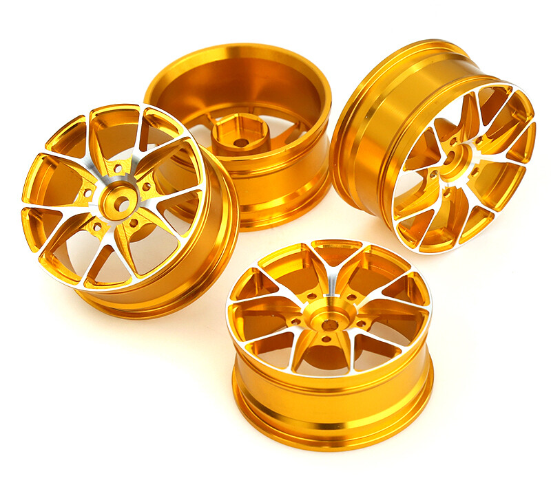 10 Spoke Alloy Wheel Set (4) for 1/10 On-Road Touring W=26mm Offset 3 ...