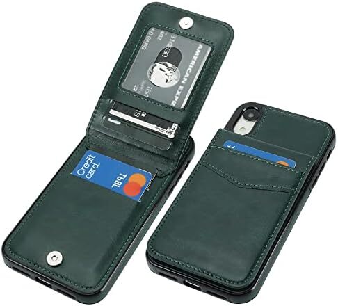 iPhone XR Case Wallet with Credit Card Holder, Premium Leather Magnetic Clasp Ki