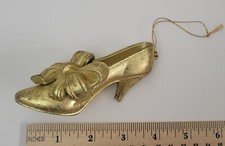 Christmas Ornament Gold Bow High Heel Shoe