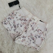 Rag Bone Ellie Twill Jean Shorts Floral Sz 25 White