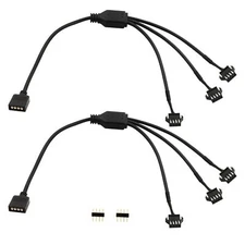 4 Pin RGB Splitter Cable 12V 4Pin Female to SM 4Pin Female RGB Extension Powe...