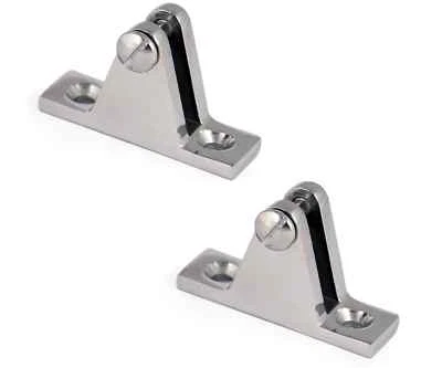 NAUTIKA 2x Edelstahl Halterung Befestigung Bimini Sonnen-Verdeck Boot Gelenk Scharnier