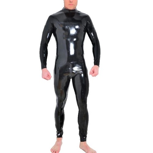 Latex Herren Catsuit Ganzkörper Fetisch mit Reißverschluss handgefertigt NEUWARE - Picture 3 of 17