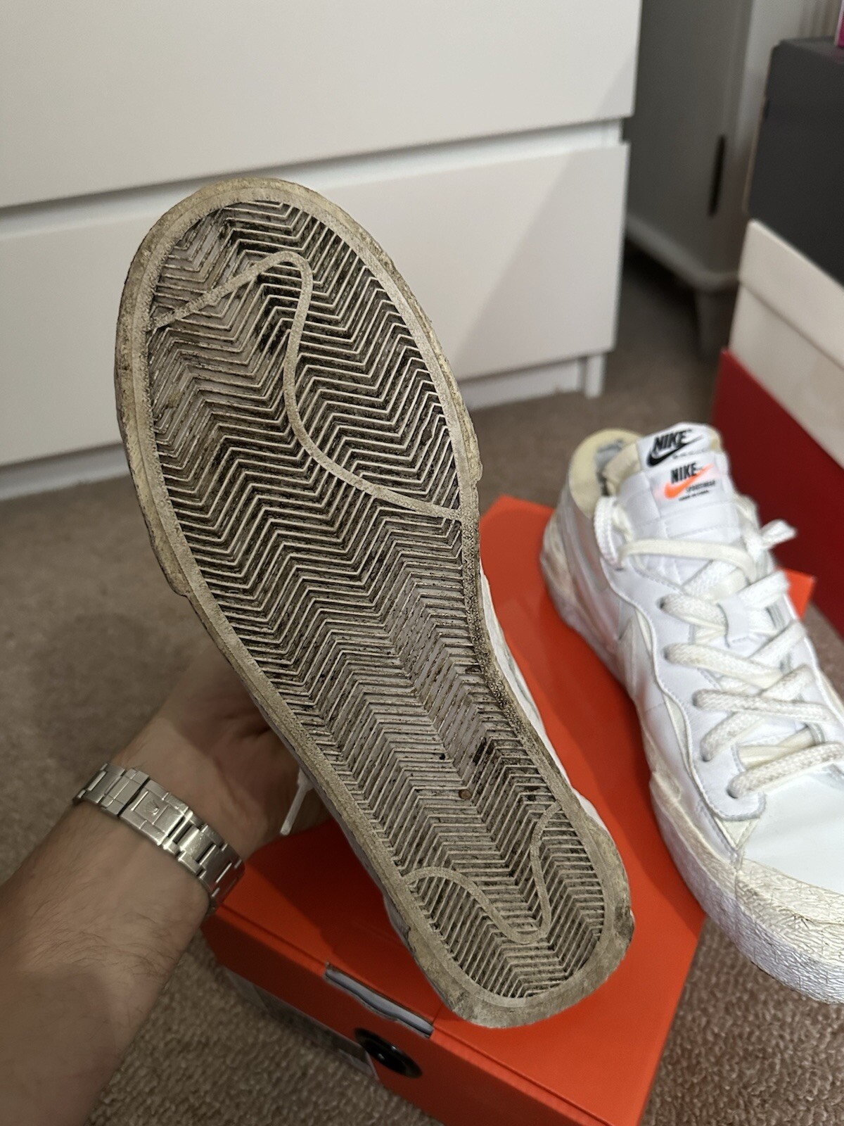 SACAI X NIKE Scarpe da ginnastica Nike X Sacai Blazer Low bianche waffle racer rare collab