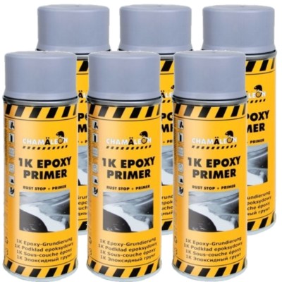 6 x 400ml 1K Grau Epoxy Primer Grundierung Spray Korrosionschutz Chamäleon 