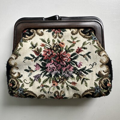 Vintage Tapestry Coin Purse Plastic Clasp Target Hong Kong Small Change Pouch