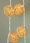 Red Rattan Wicker LED String Lights – 20 Balls, 3 Metres, Australian Plug, Party Decor