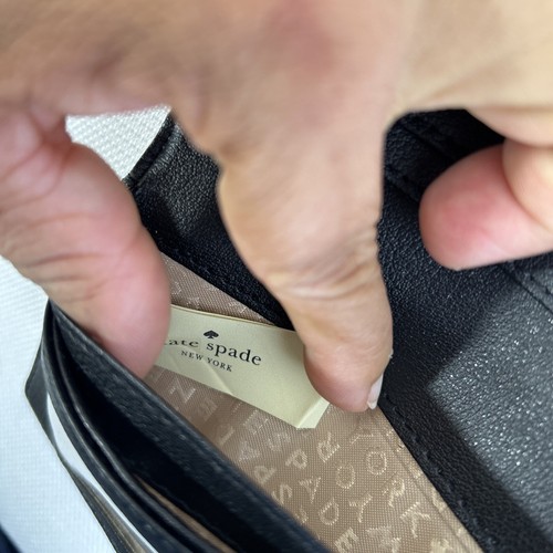 Kate Spade NY Neda Grove Negro Blanco Rosa Cuero Cartera a Presión Tarjeta Plegable - Imagen 5 de 7