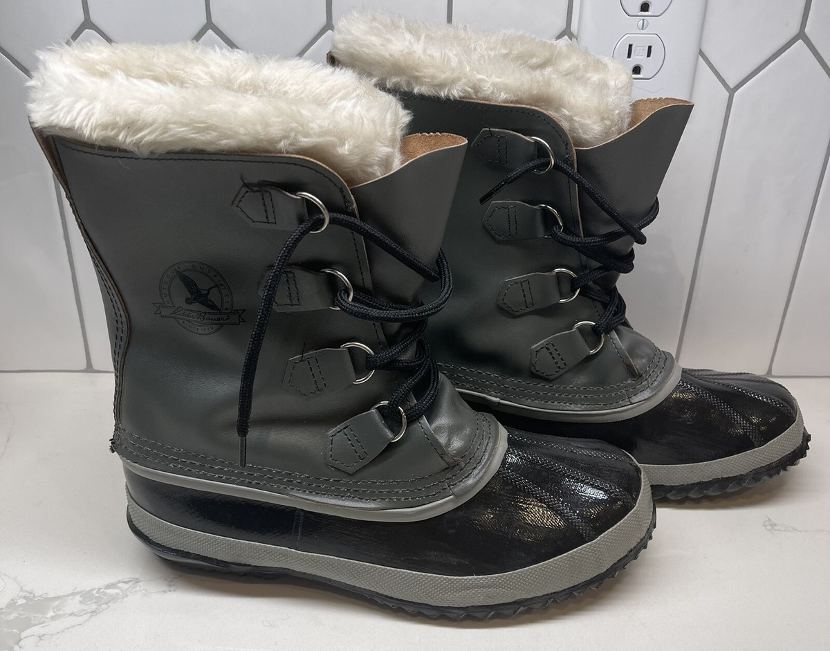Eddie Bauer Black & Gray Insulated Duck Boots - Men’s Size 8 Eddie Bauer Gray &Black Insulated Winter Boots Sz 8 Snow  main image 4