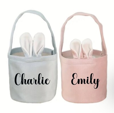 Personalisierte Osterjagd Hase Tasche Schokoladenbeutel Geschenk rosa blau Party
