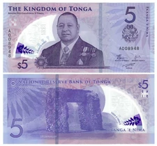 Tonga 5 Pa'anga 2023 - King/Breeching Whale/p-New, B226a UNC