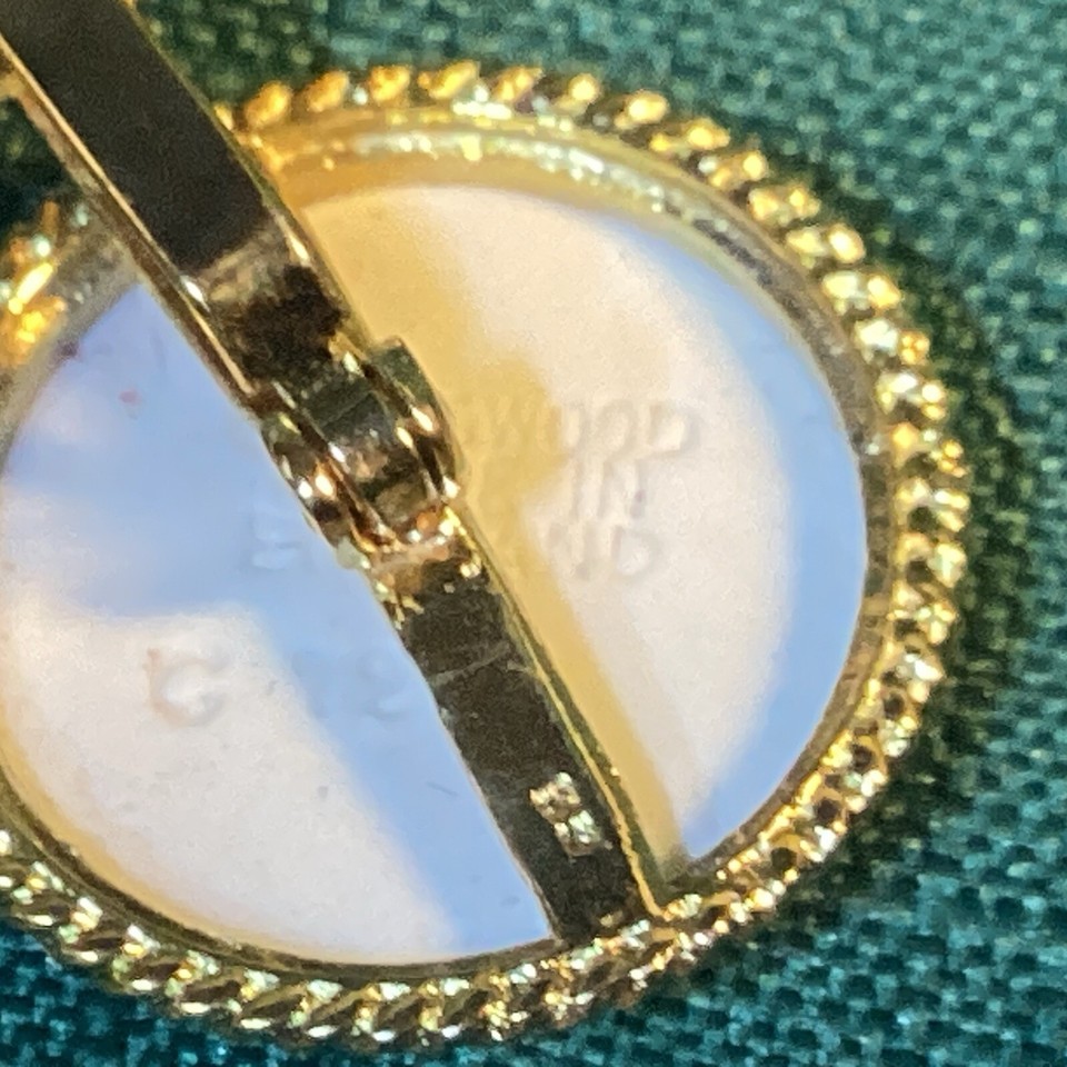 Vintage WEDGWOOD Blue Jasper White Background ROMAN PROFILE Cufflinks