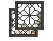 Wocred 2 PCS Square  Wall Mirror,Gorgeous Rustic Farmhouse Accent