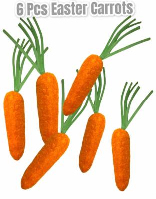 6 Stück Osterhase Hase orange Mini Karotten hängend Ostern Party Deko