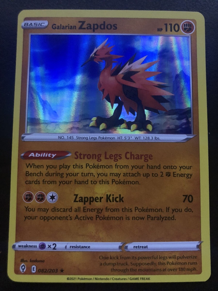 galarian zapdos pokemon card V 173/198 Full Art Ultra Rare Pokémon Chilling Re Attack 1 Pokemon Trading Card Game Sword