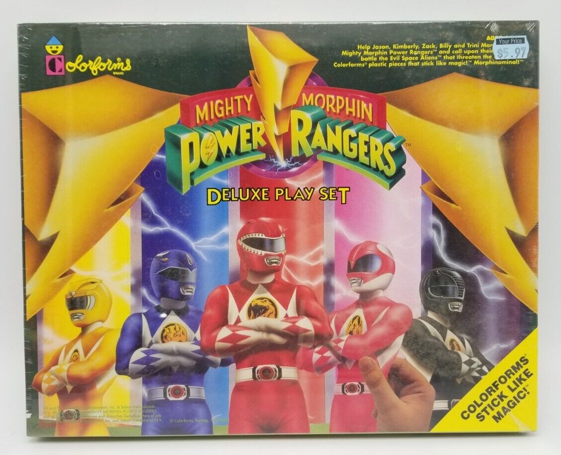 Colorforms 1993 MIGHTY MORPHIN POWER RANGERS Deluxe Play Set Brand New Sealed