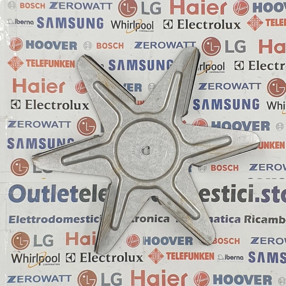 VENTOLA TURBIANA C00385322 ARGENTO (481010868315) PER FORNI INDESIT E HOTPOINT - Immagine 2 di 4