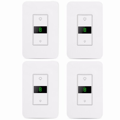 Smart Dimmer Switch, WiFi Smart Light Switch Work With Alexa And Google Home, Neutral Wire Needed,Remote Control,Single-Pole, No Hub Required, Etl And Fcc Listed (4 Pack) In | Whizz Dimmer Switches - Foto 9