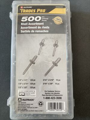 #ad Alltrade Trades Pro 500 Pc Rivet Assortment #836341 $19.00