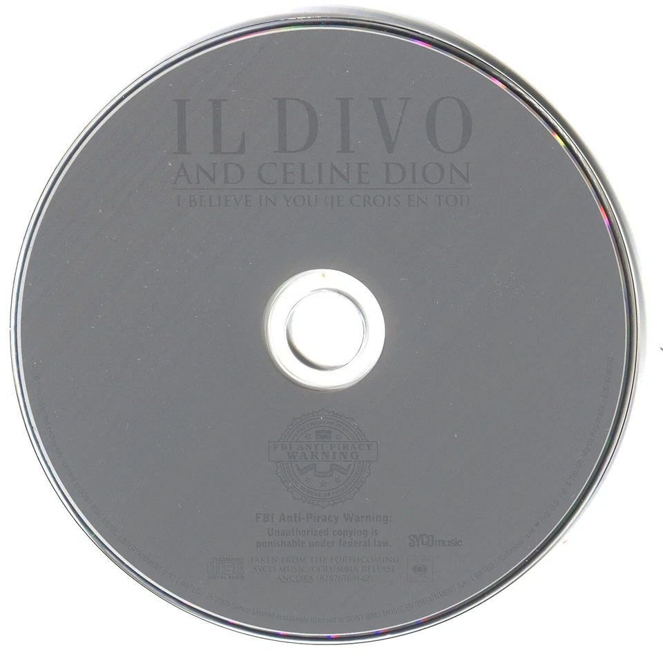 IL DIVO & CELINE DION I Believe In You (Je crois en toi) BEST BUY CD SINGLE 0125 - Image 3 of 4
