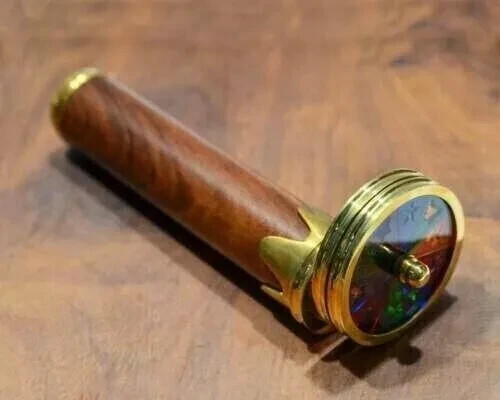 Messing & Holz Doppelrad Kaleidoskop Vintage Sammlerstück - Bild 1 von 3