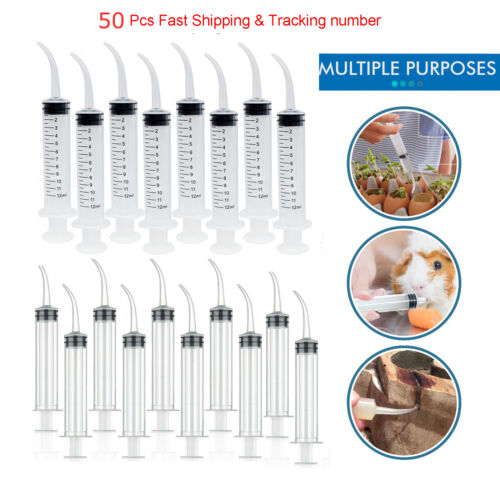 Dental Disposable Irrigation Syringe Curved Tip Utility Hobby Tools 12ml - Picture 1 of 22