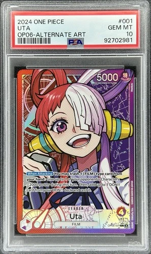 One Piece EN Uta Alt Art Leader #OP06-001 Wings of the Captain (PSA 10)