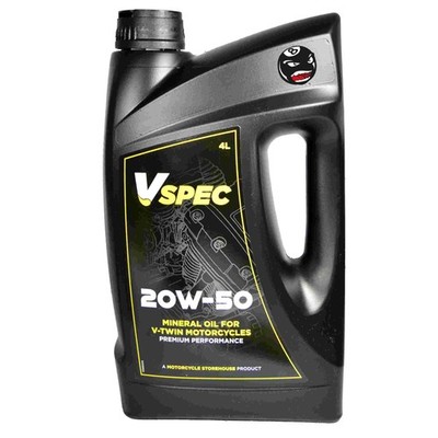 Vspec 20W50 Mineralöl 4 Liter für Harley V-Twin Motren Ersetzt OEM 62600042