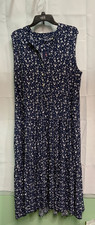 Women's Chaps Floral Tiered Sleeveless Cottage Core Navy Dress XXL