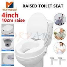 Elevated Raised Toilet Seat With Lid Portable Home Aid Safety Riser Disabled