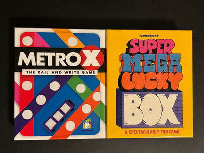 Gamewright Metro X The Rail And Write Game + Super Mega Lucky Box - Bundle
