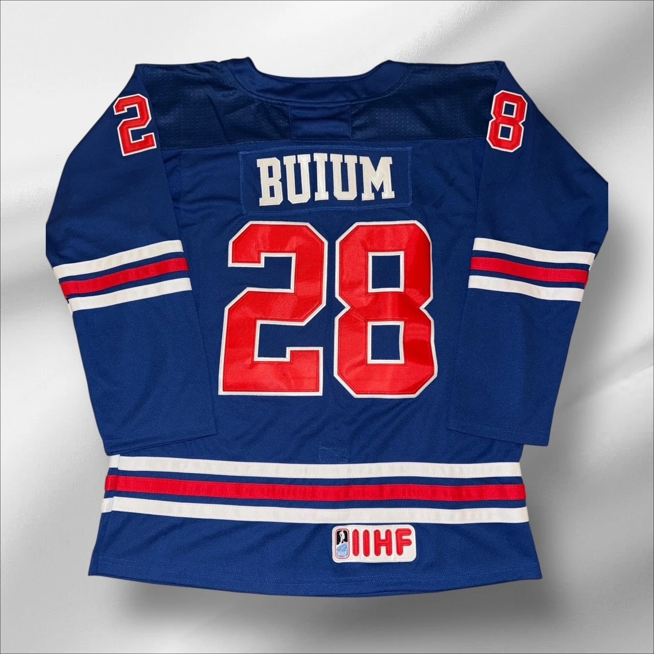 ZEEV BUIUM Team USA Blue Custom Men's Hockey Jersey