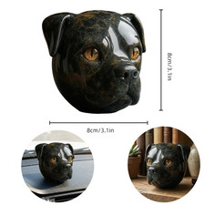 Luxury Dog Resin Figurine Marble-Look Sculpture Amber Eyes for Home Office Decor