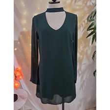 Sanctuary NWT Dakota Polka Dot Mini Dress Womens Size XS Forest Green Flowy