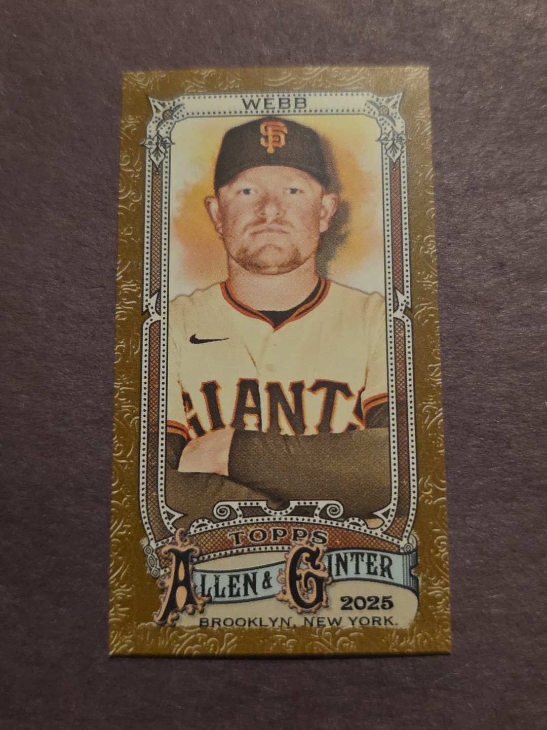 2025 Topps Allen & Ginter Mini Gold Border #232 Logan Webb Giants