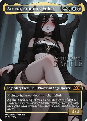 MTG - Atraxa, Praetors' Voice - Fanart Borderless Style - EDH / Playtest
