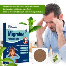 Extra Strength Migraine Patch 10pc - Headache Dizziness Fast Relief, Cooling Gel