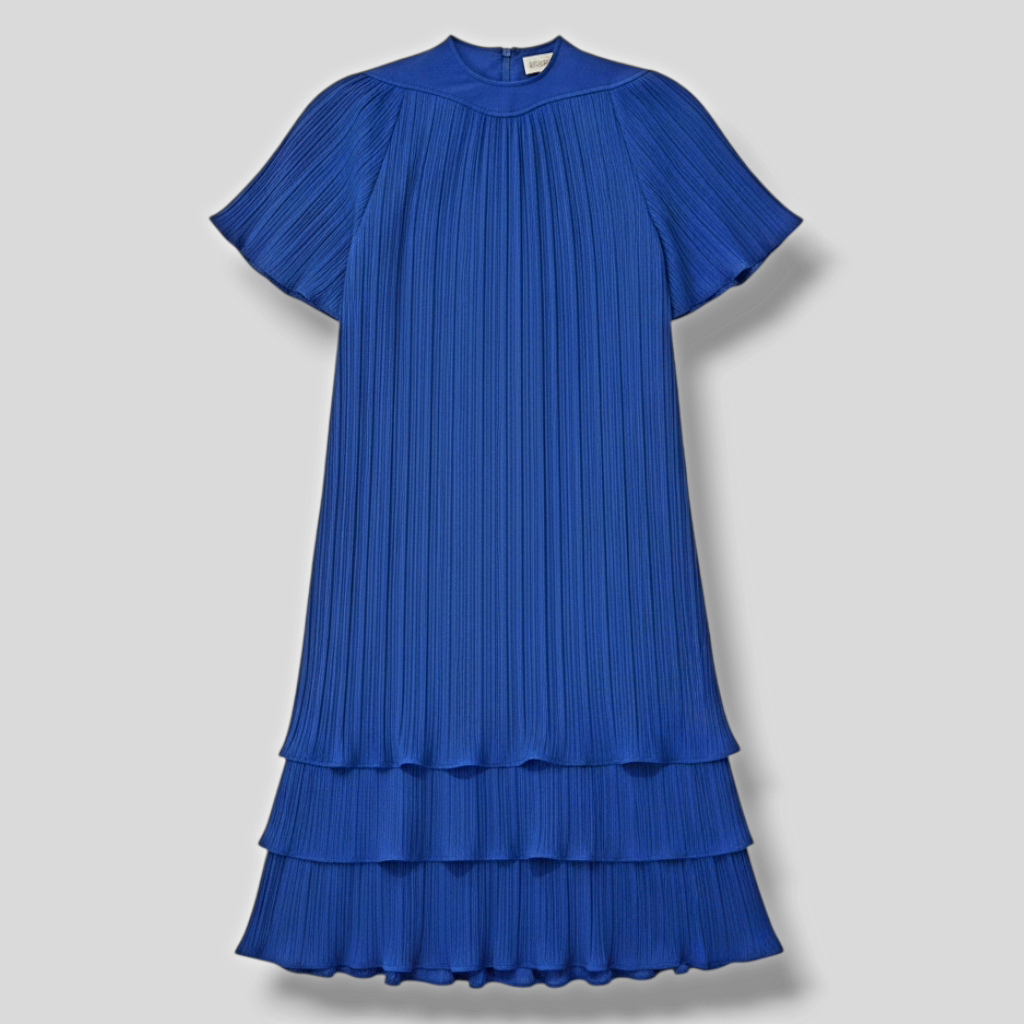 Riccardo women's royal blue Pleated layered vintage Dress from Mervyns - size 8 | eBay Riccardo women's royal blue Pleated layered vintage Dress from Mervyns - size 8 | eBay