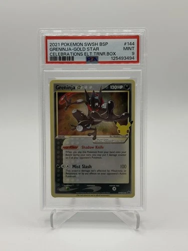 2021 Greninja Gold Star SWSH144 Pokemon Black Star Promo Celebrations 25th PSA 9