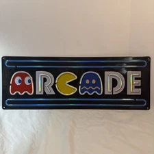 PAC MAN MS ARCADE GAME METAL COOL SIGN VINTAGE LOOK VIDEO PINBALL COIN AMUSEMENT