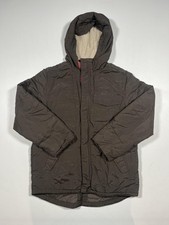 Lands End Jacket Kids Medium Brown Hooded Fleece Lined Parka Winter Coat Warm