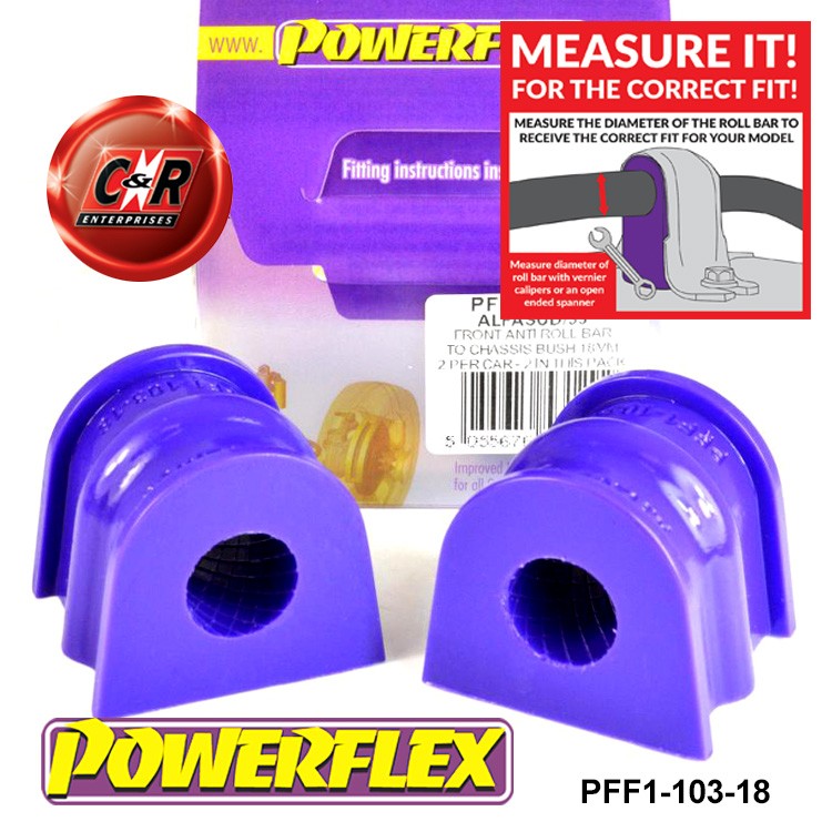 PFF1-103-18 Powerflex Road Front Anti Roll Bar To Chassis Bushes 18mm