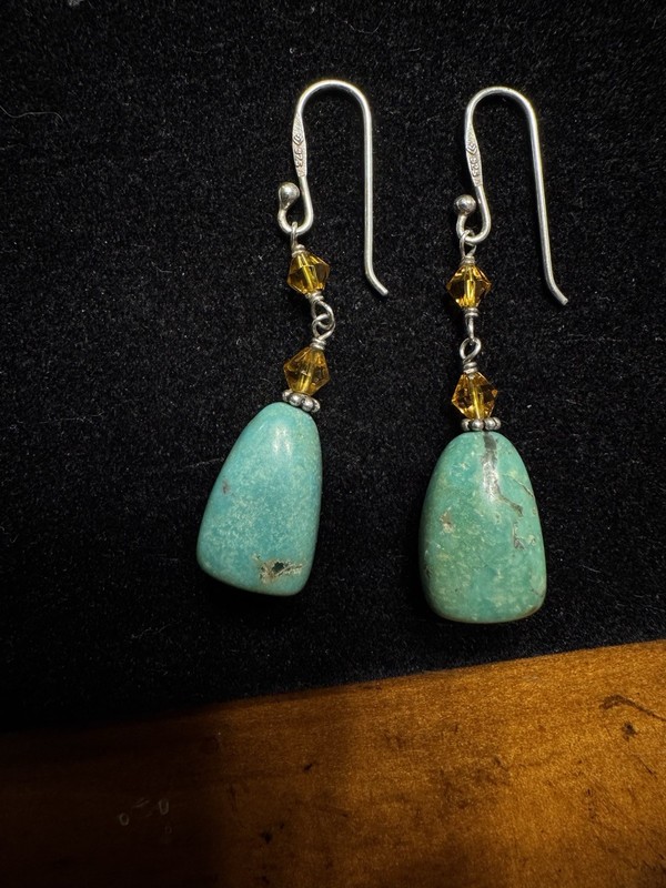 Silpada W1290 Retired Turquoise & Yellow Crystal earrings