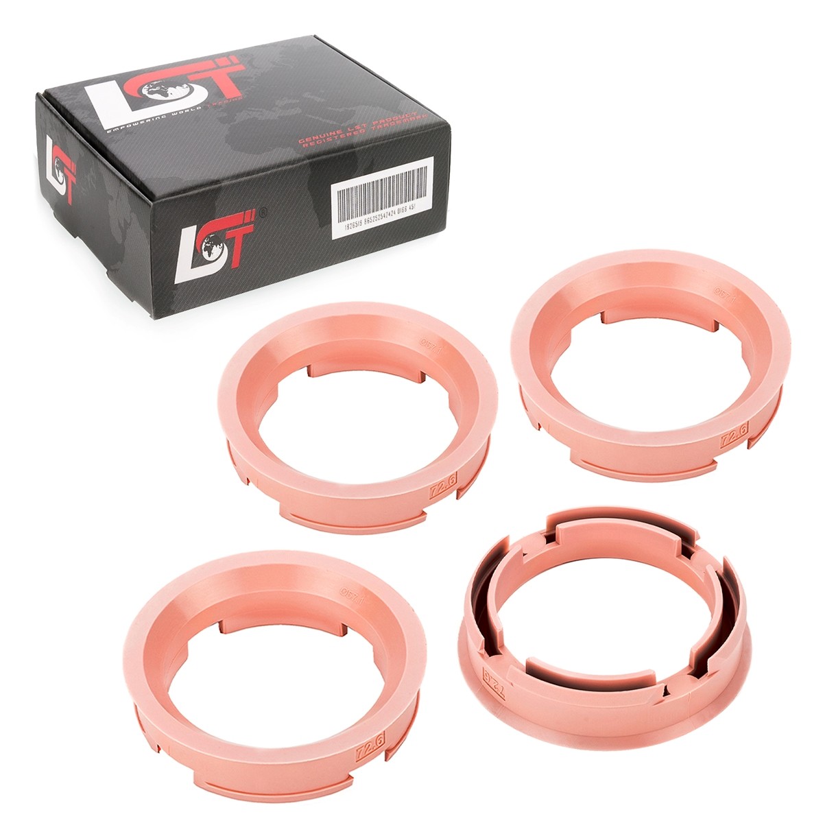 4x Distance Centering Ring Alloy Ø 57,1 - 72,6 MM for audi A1 A2 A3 A5 A7 A8