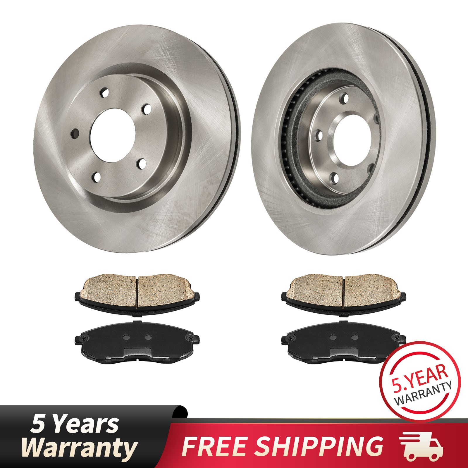 Front Vented Rotors + Ceramic Brake Pads For 2007-2009 2010 Nissan Altima