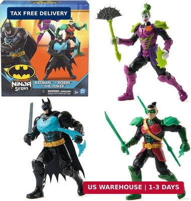 DC Comics, Batman Ninja Strike 6'' 3-Pack Battle Set Action Figures with Pop-Out 