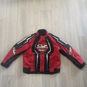 Coldwave Racing Jacket Quilted Snowmobile Motorcycle SKI Red Black Mens Large